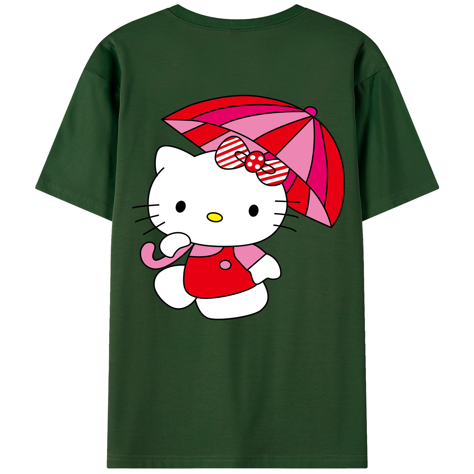 （画像用） Hello Kitty ハローキティ 綿100％半袖Tシャツ（背面プリント）